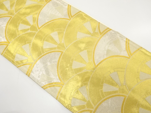 アンティーク　源氏車青海波模様織り出し袋帯（着用可）